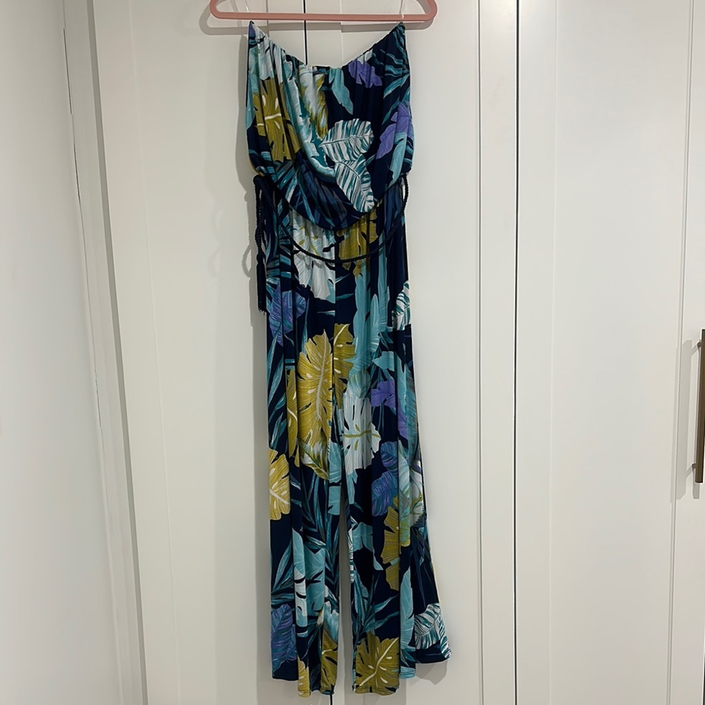 Patchington Blue and Green Artistic Jumpsuit